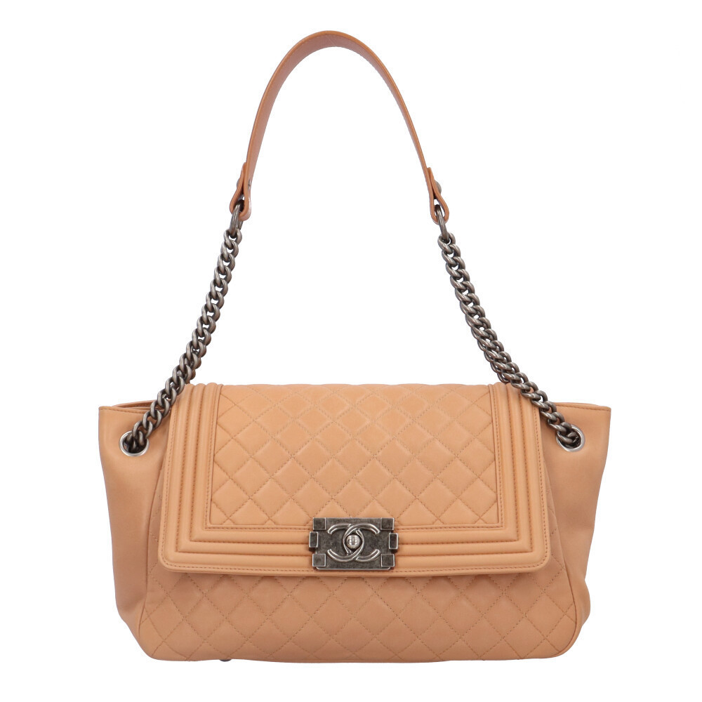 Chanel Boy Shoulder Bag Beige
